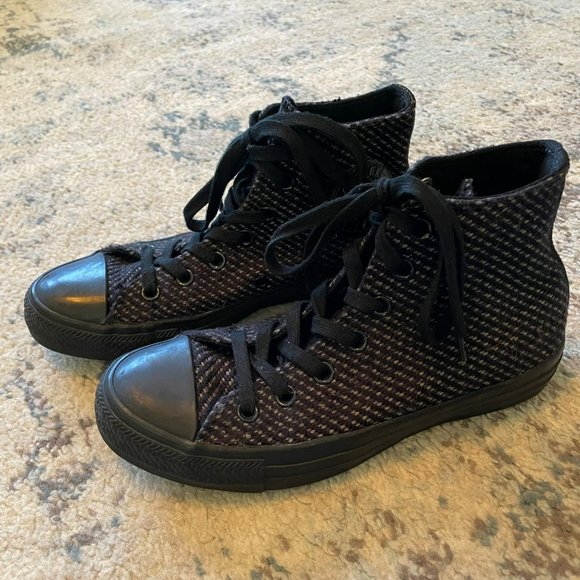 Converse | Chuck Taylor Wonderland Black Knit High Top Lace Up Shoe Women's 7 - Picture 5 of 9